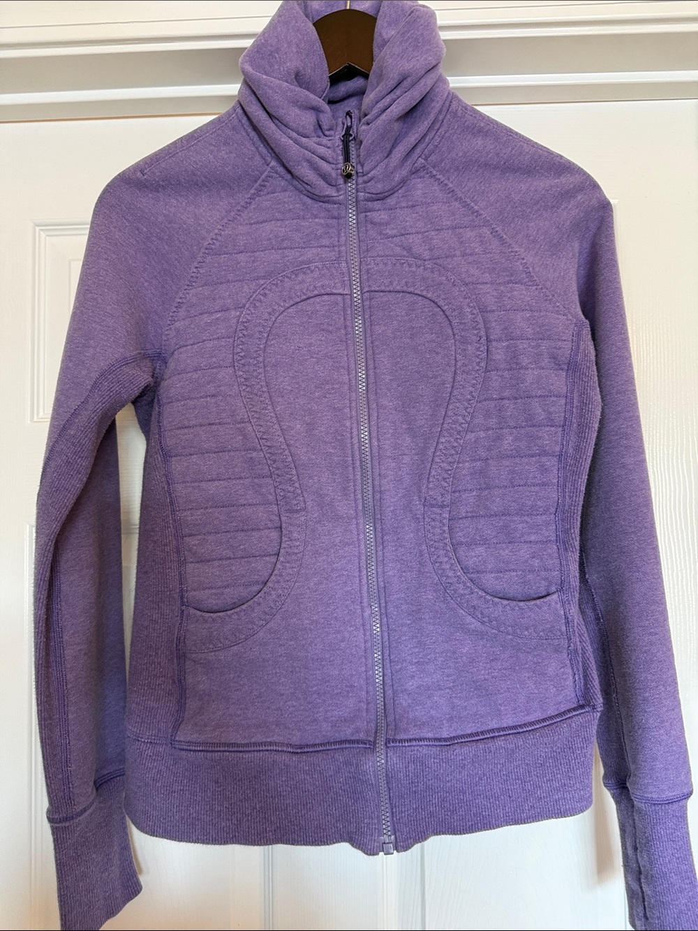 lululemon athletica Purple Quilted-Panel Zip Jacket